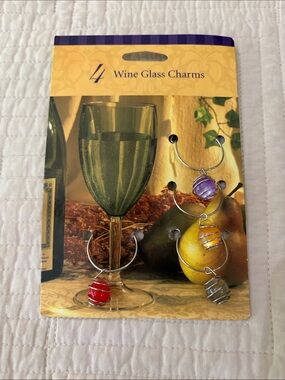 American Greetings Silver Wine Glass ID Hoops